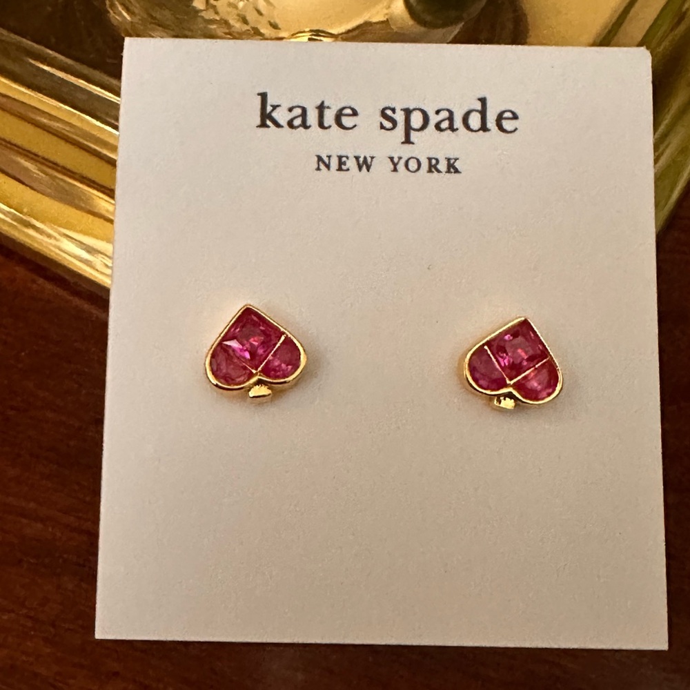 Kate Spade So Spade Gold Stud Earrings NEW